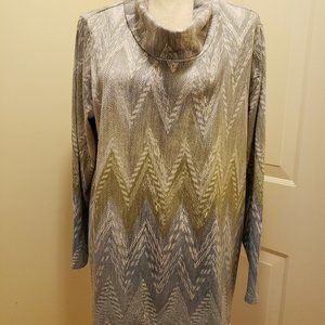 Chico's cowl neck knit ls top - size 3
